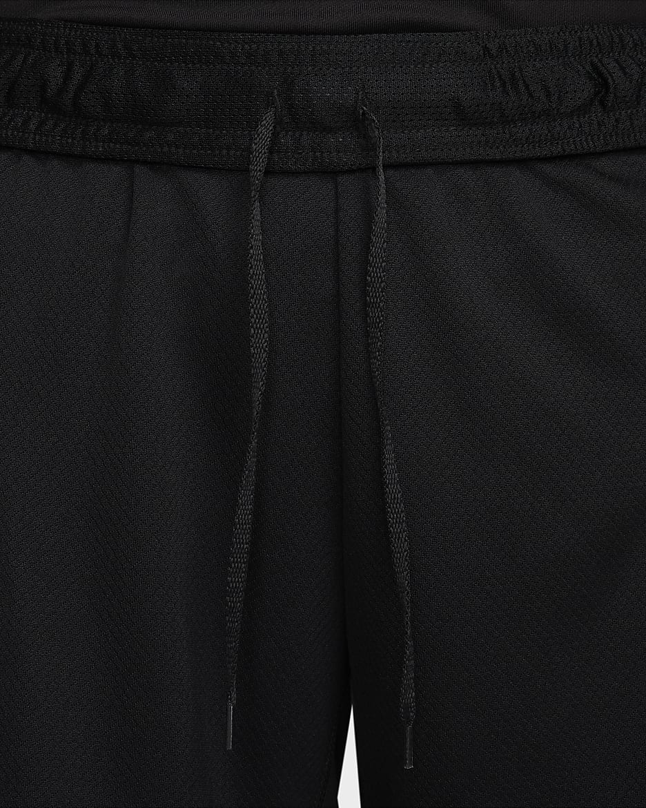 Black nike soccer shorts with white stripe best sale